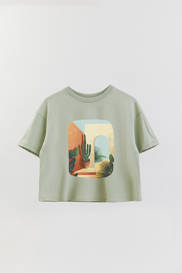 REMERA CROP ESTAMPADA ART 160