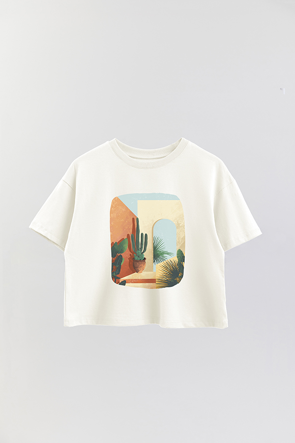 REMERA CROP ESTAMPADA ART 160