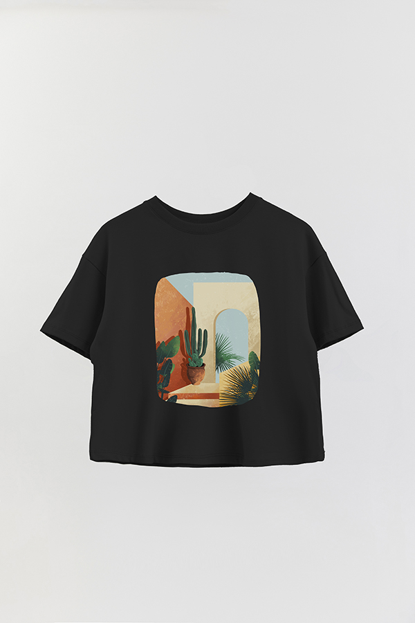 REMERA CROP ESTAMPADA ART 160