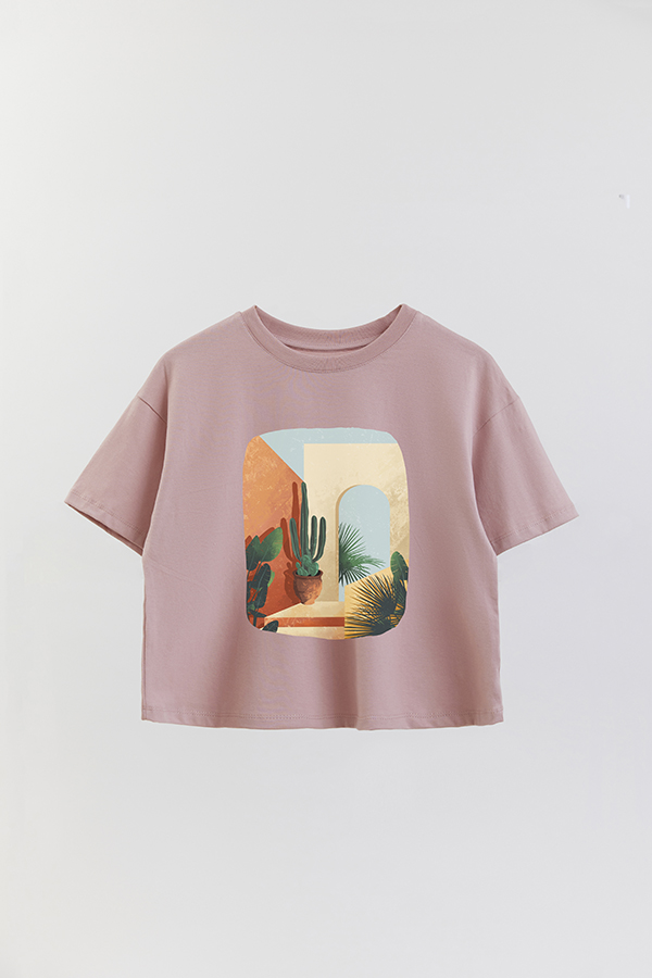 REMERA CROP ESTAMPADA ART 160