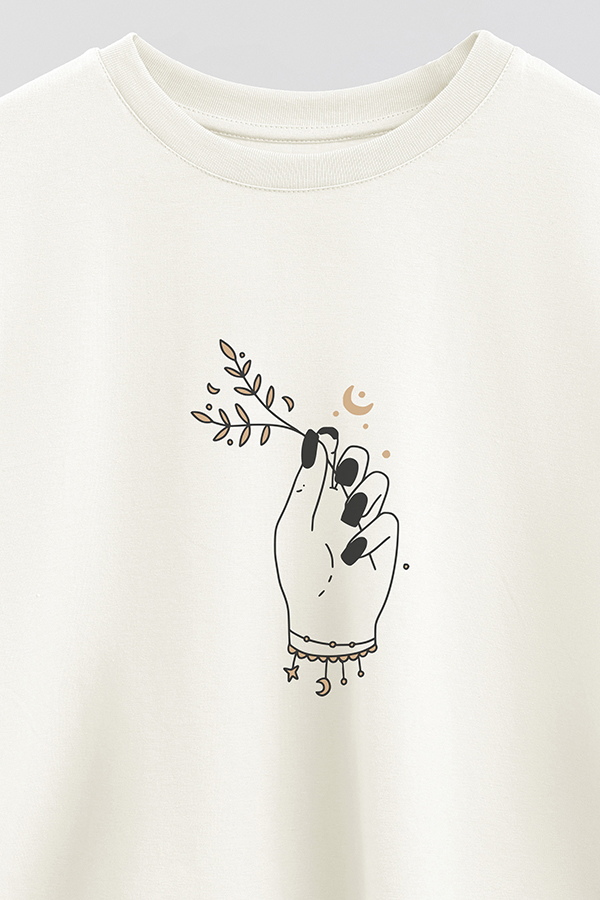 REMERA CROP ESTAMPADA HAND 5