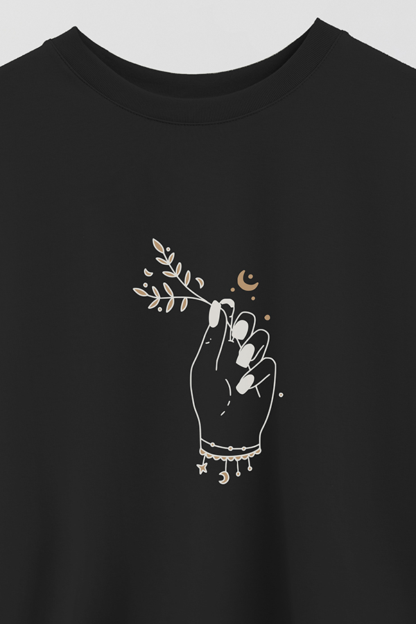 REMERA CROP ESTAMPADA HAND 5