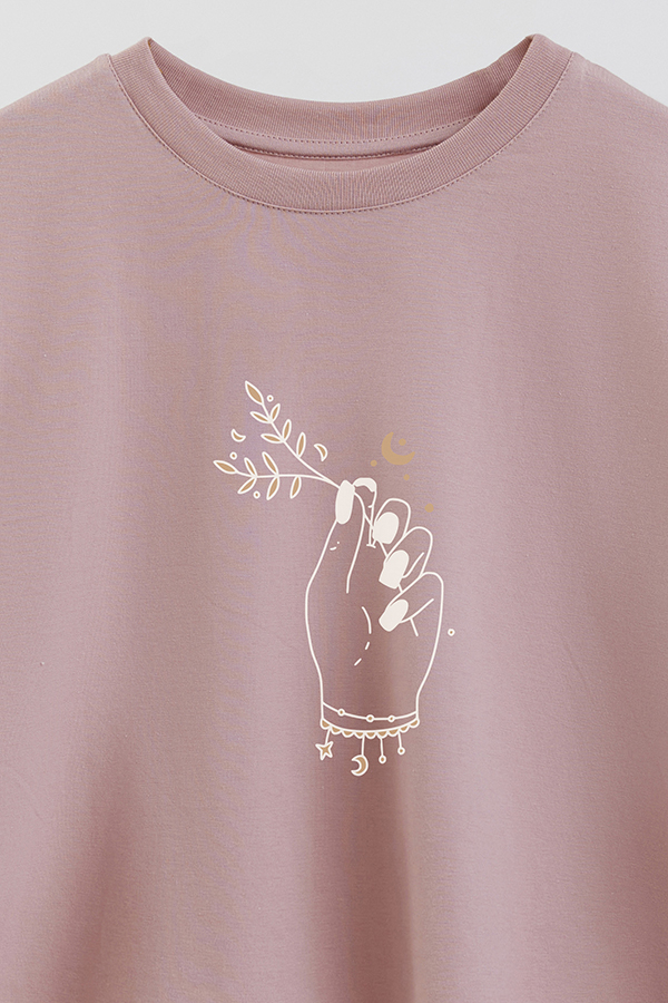 REMERA CROP ESTAMPADA HAND 5