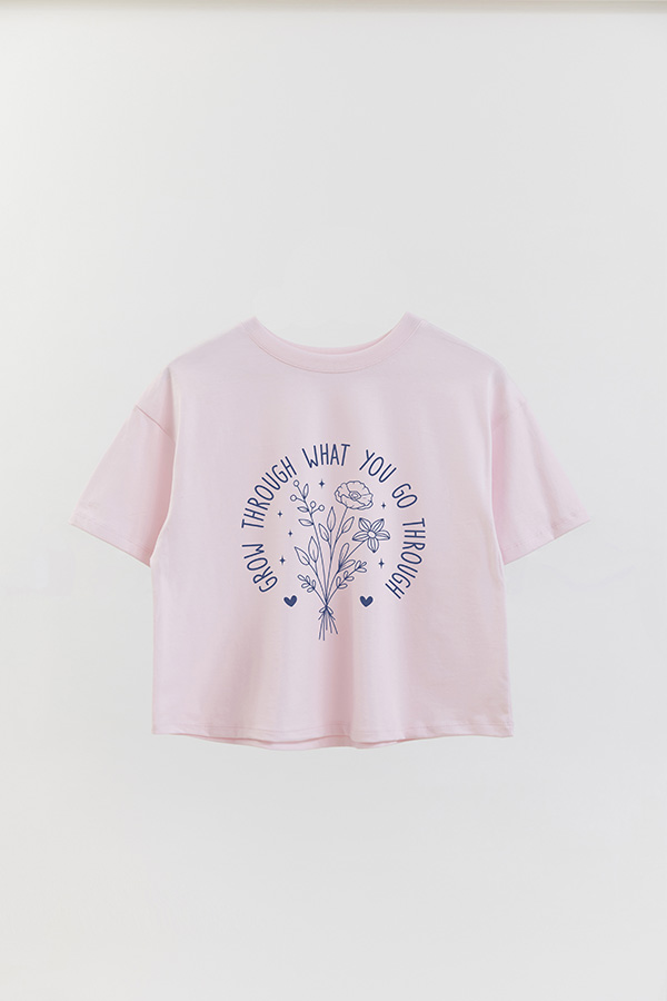 REMERA CROP ESTAMPADA BL GROW THROUGH