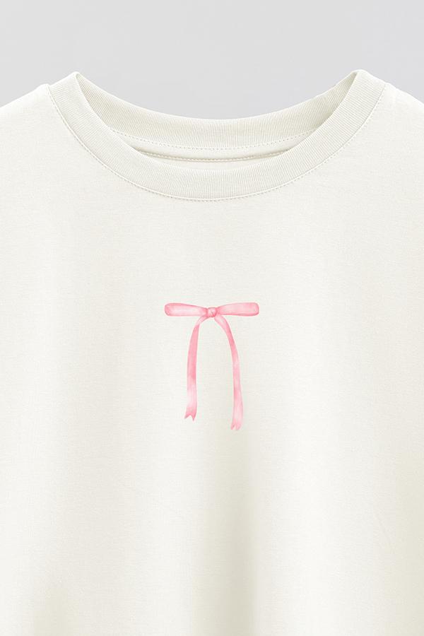 REMERA CROP ESTAMPADA COQUETTE RIBBON BOW 6