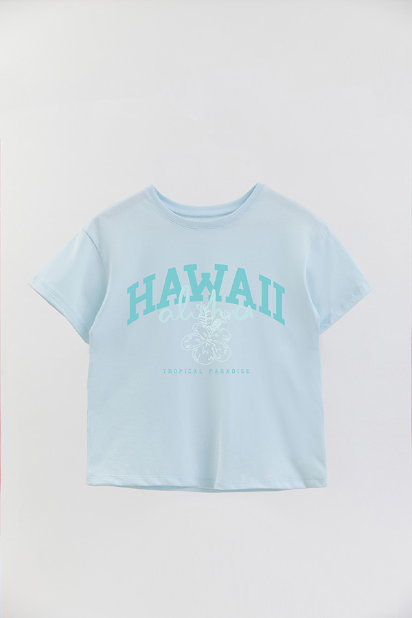 REMERA GIRL OVER HAWAII
