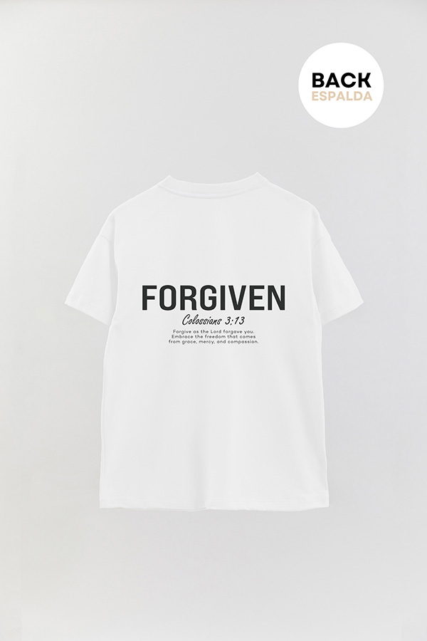 REMERA OVER ESTAMPADA UNISEX ESPALDA FORGIVEN