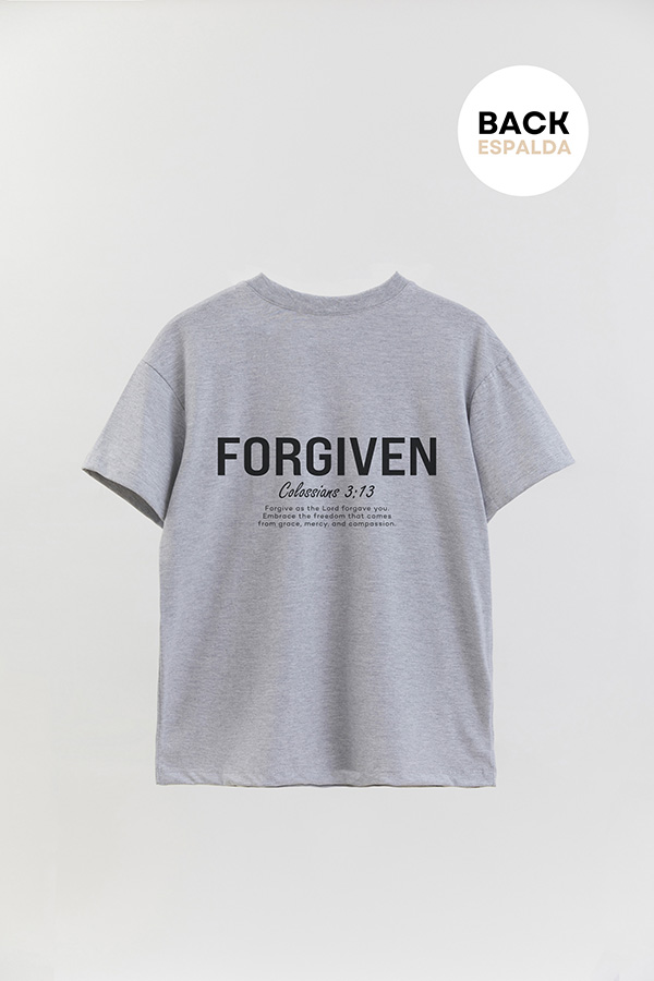 REMERA OVER ESTAMPADA UNISEX ESPALDA FORGIVEN