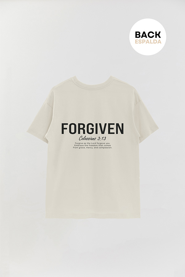 REMERA OVER ESTAMPADA UNISEX ESPALDA FORGIVEN