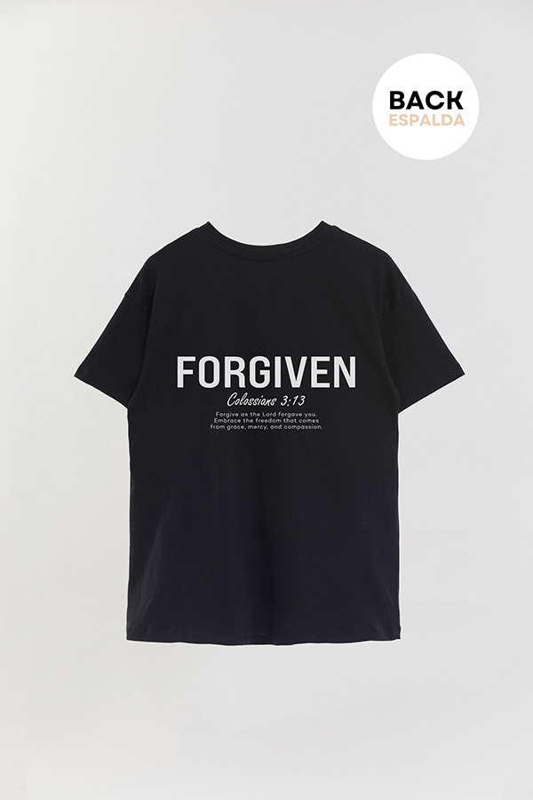 REMERA OVER ESTAMPADA UNISEX ESPALDA FORGIVEN