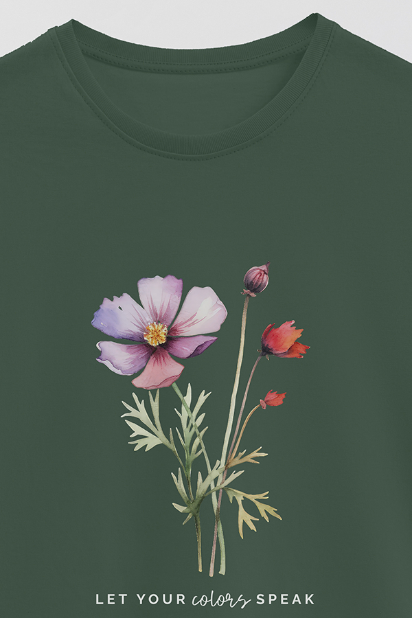 REMERA BASICA ESTAMPADA LET YOUR COLORS SPEAK