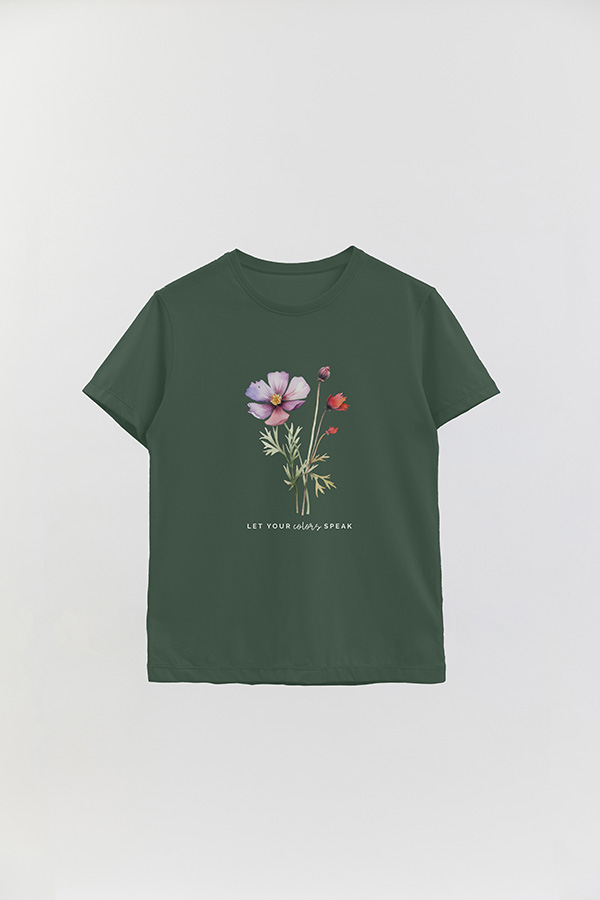REMERA BASICA ESTAMPADA LET YOUR COLORS SPEAK
