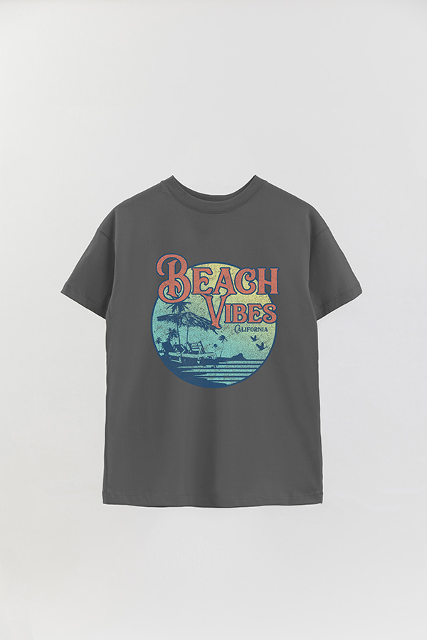 REMERA OVER ESTAMPADA BEACH VIBES RETRO