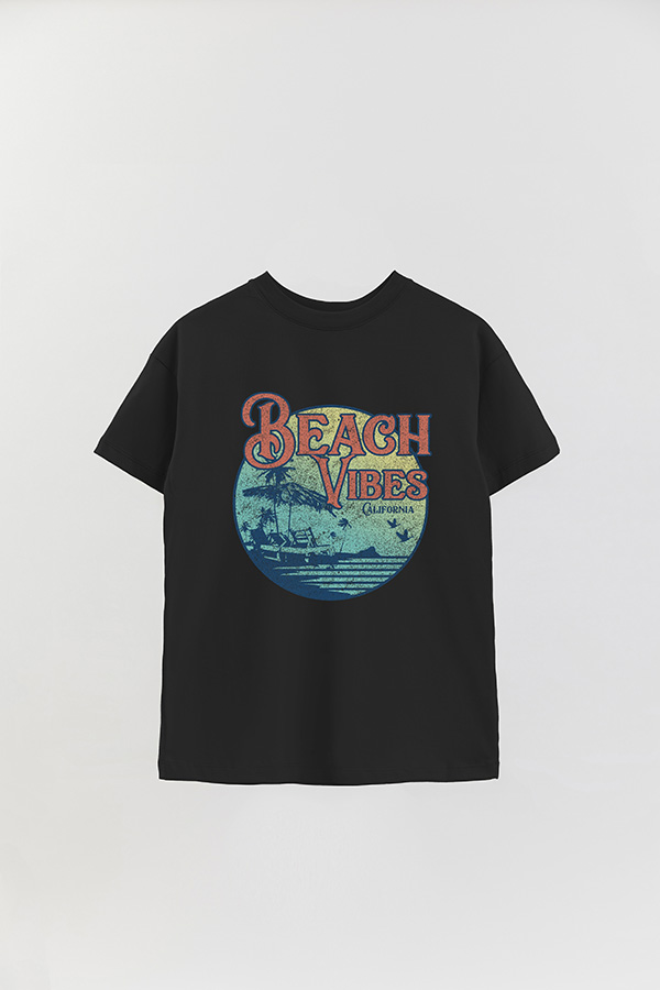 REMERA OVER ESTAMPADA BEACH VIBES RETRO