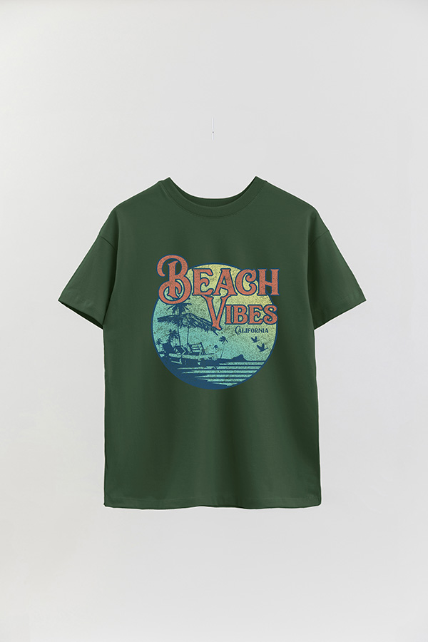 REMERA OVER ESTAMPADA BEACH VIBES RETRO