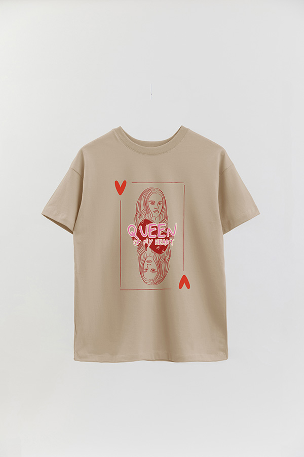 REMERA OVER ESTAMPADA QUEEN OF MY HEART