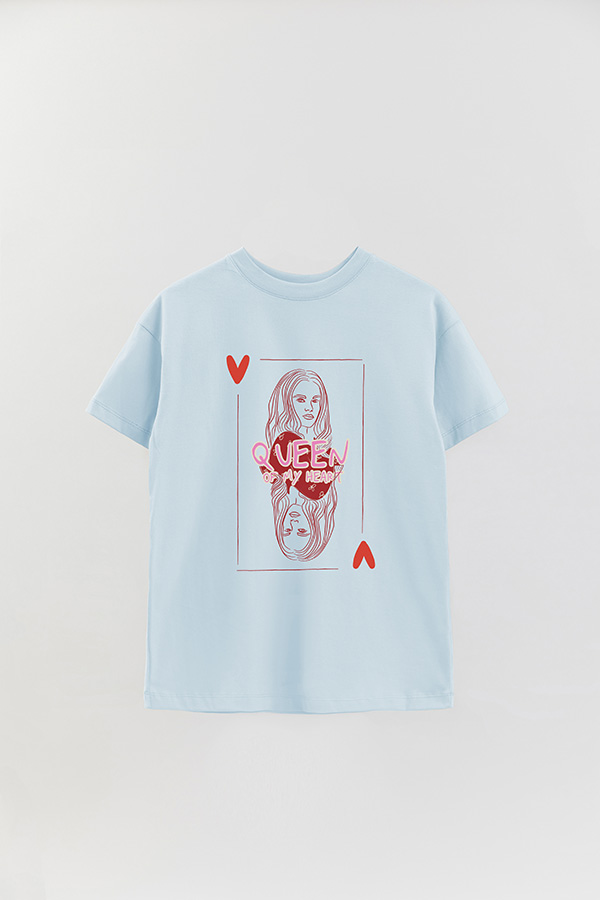 REMERA OVER ESTAMPADA QUEEN OF MY HEART