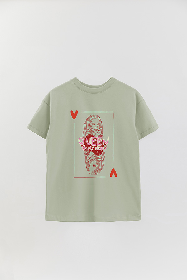 REMERA OVER ESTAMPADA QUEEN OF MY HEART