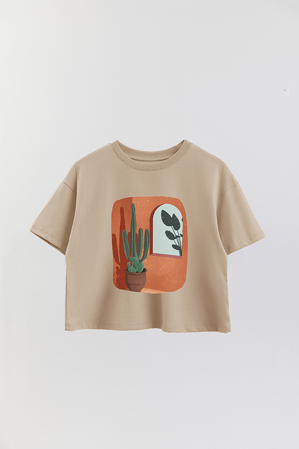 REMERA CROP ESTAMPADA ART 158