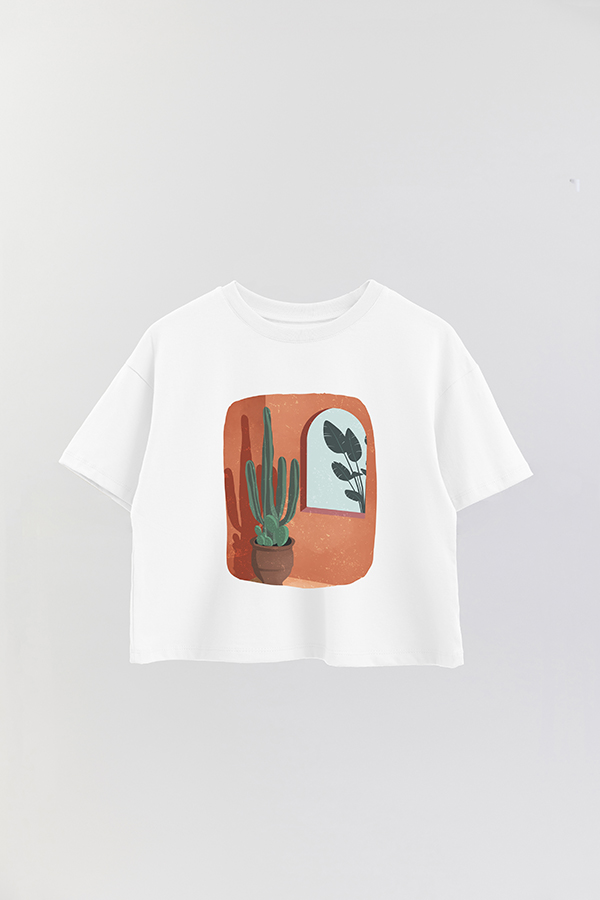 REMERA CROP ESTAMPADA ART 158
