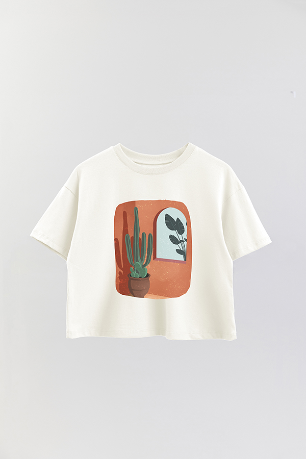 REMERA CROP ESTAMPADA ART 158