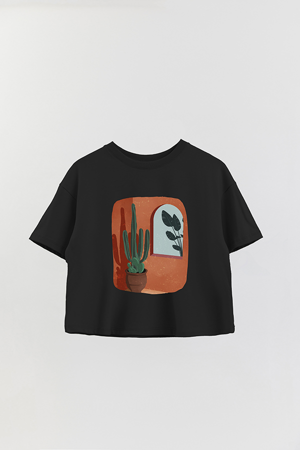 REMERA CROP ESTAMPADA ART 158