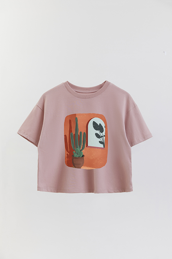 REMERA CROP ESTAMPADA ART 158
