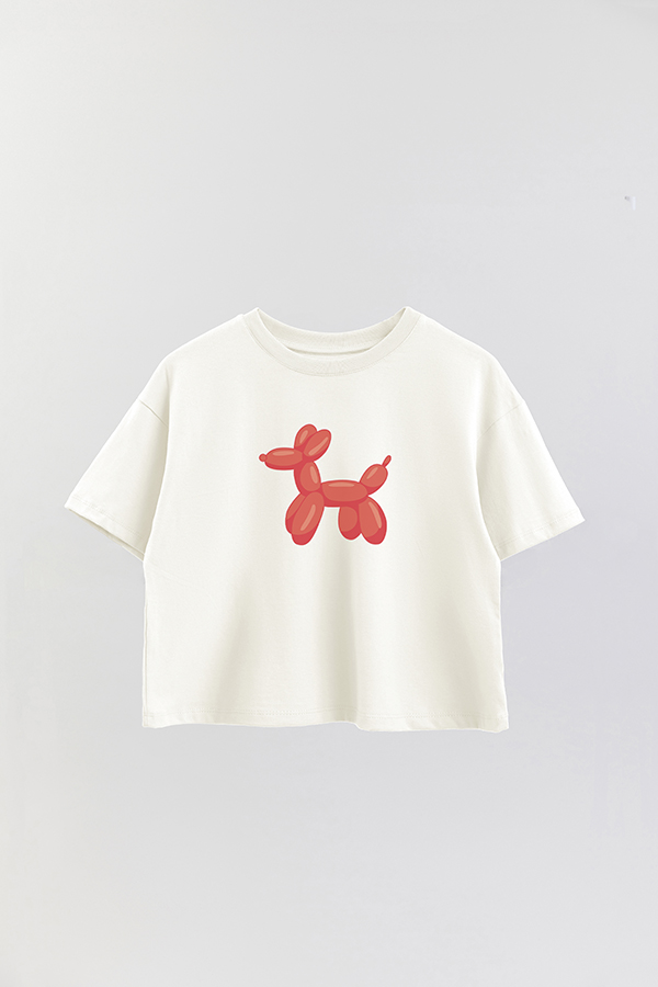 REMERA CROP ESTAMPADA RED DOG