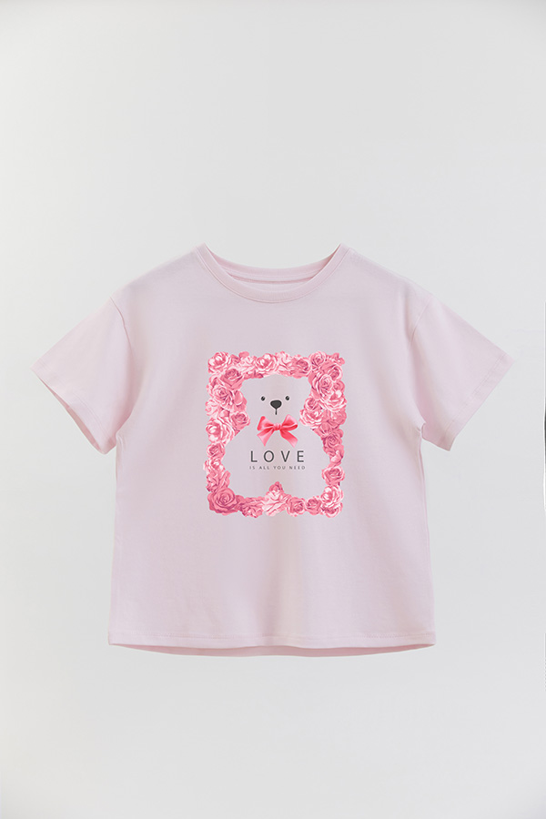 REMERA GIRL OVER TEDDY LOVE