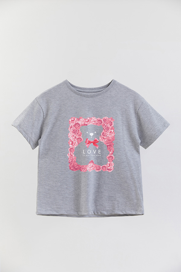 REMERA GIRL OVER TEDDY LOVE
