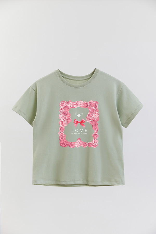 REMERA GIRL OVER TEDDY LOVE