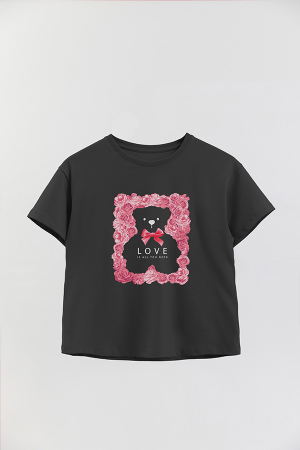 REMERA GIRL OVER TEDDY LOVE