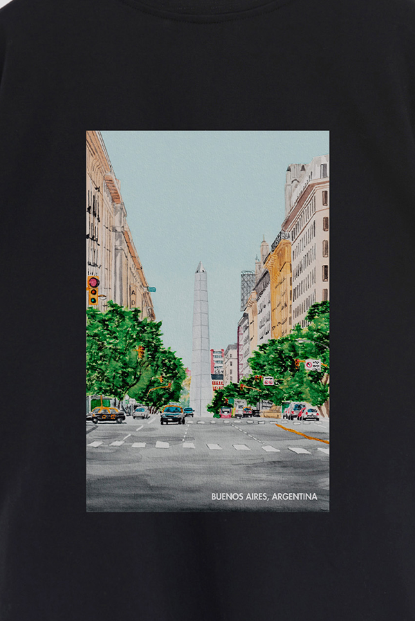 REMERA OVER ESTAMPADA ARG ART OBELISCO