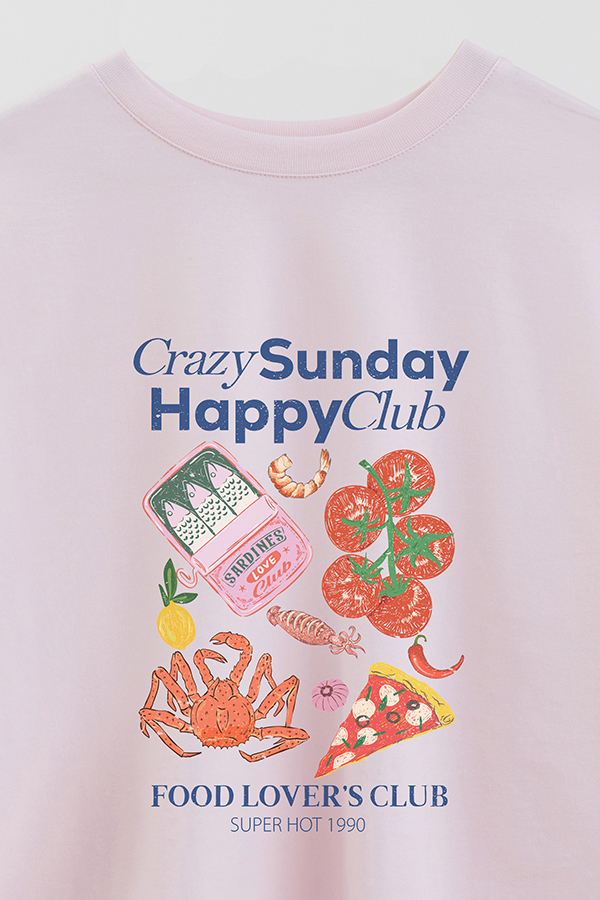REMERA CROP ESTAMPADA SF CRAZY SUNDAY HAPPY CLUB