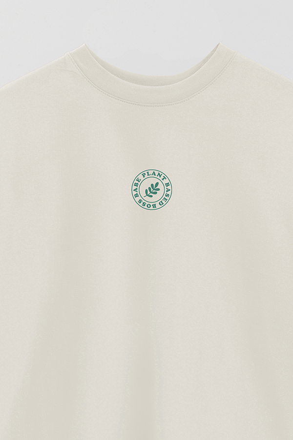 REMERA OVER ESTAMPADA VEGAN PLANT BASED BOSS BABE