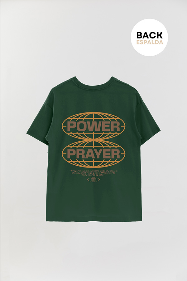 REMERA OVER ESTAMPADA UNISEX ESPALDA POWER PRAYER
