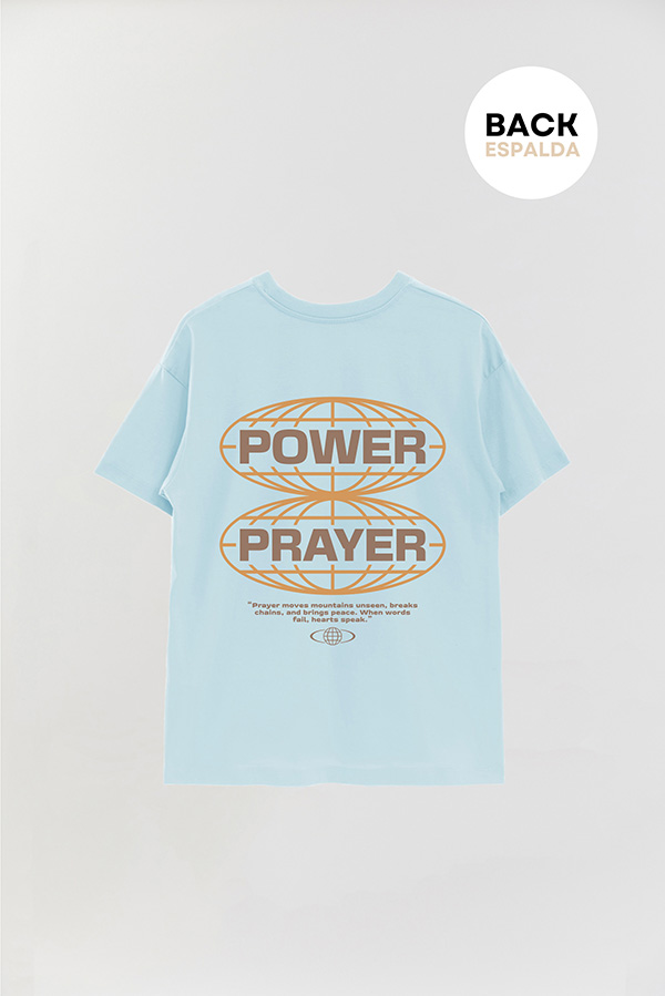 REMERA OVER ESTAMPADA UNISEX ESPALDA POWER PRAYER