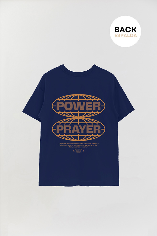 REMERA OVER ESTAMPADA UNISEX ESPALDA POWER PRAYER