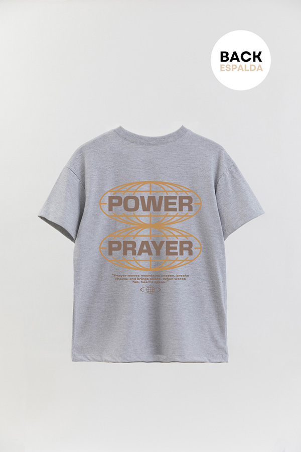 REMERA OVER ESTAMPADA UNISEX ESPALDA POWER PRAYER
