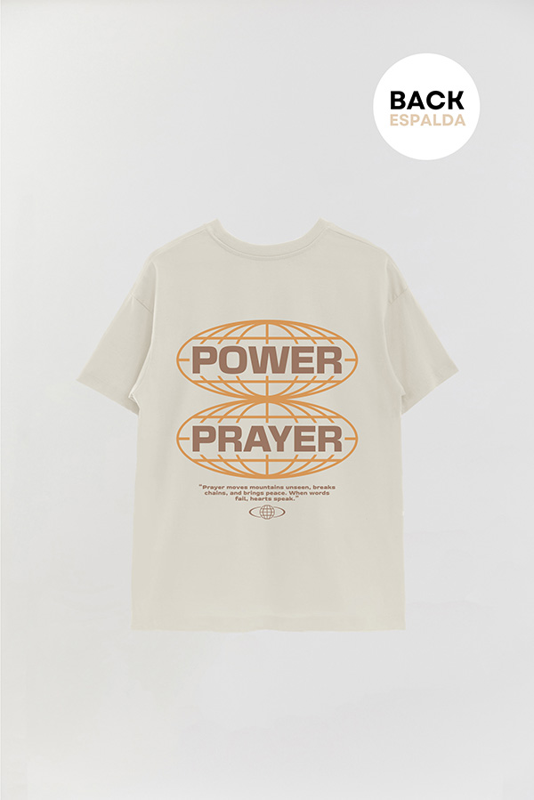 REMERA OVER ESTAMPADA UNISEX ESPALDA POWER PRAYER