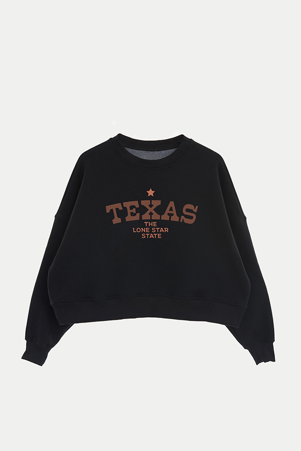 BUZO CROP ESTAMPADO WESTERN TEXAS