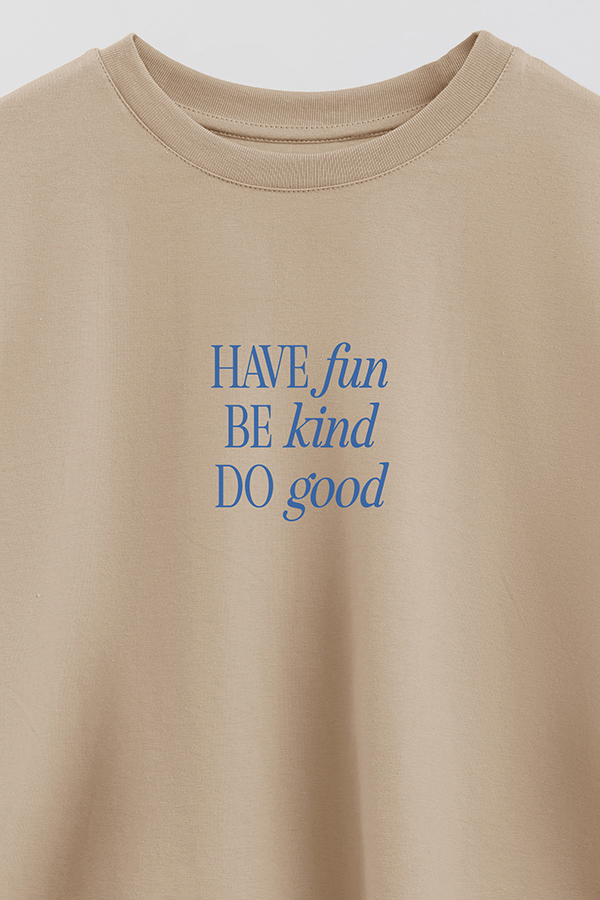 REMERA CROP ESTAMPADA HAVE FUN