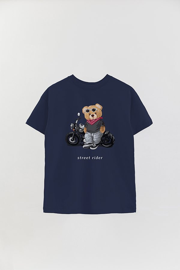 REMERA OVER ESTAMPADA UNISEX TEDDY STREET RIDER