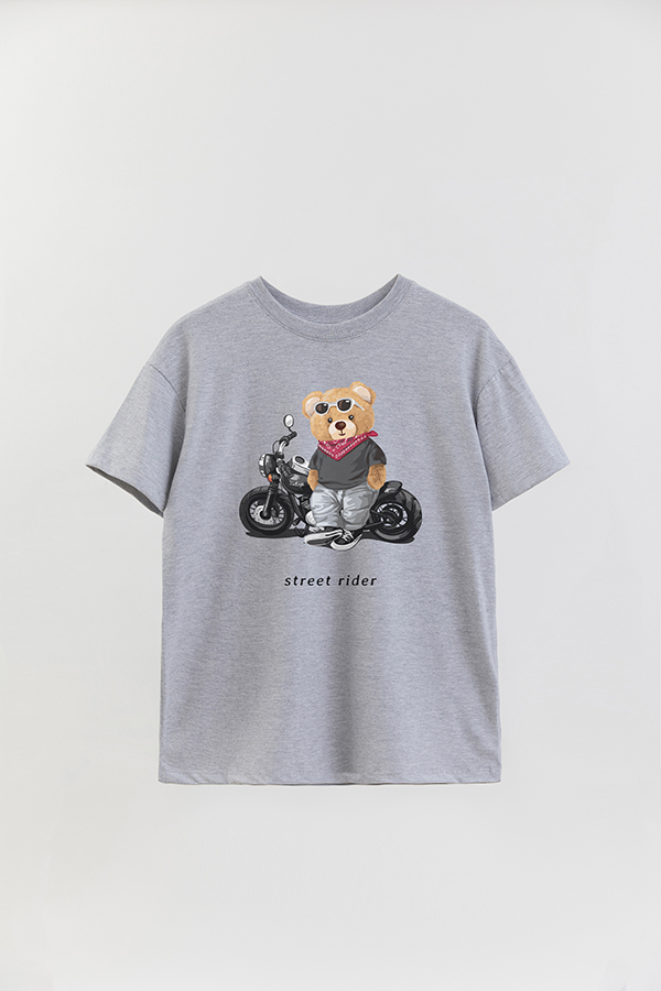 REMERA OVER ESTAMPADA UNISEX TEDDY STREET RIDER