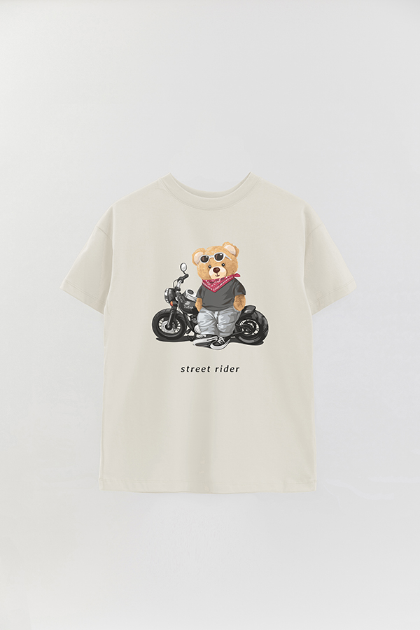 REMERA OVER ESTAMPADA UNISEX TEDDY STREET RIDER
