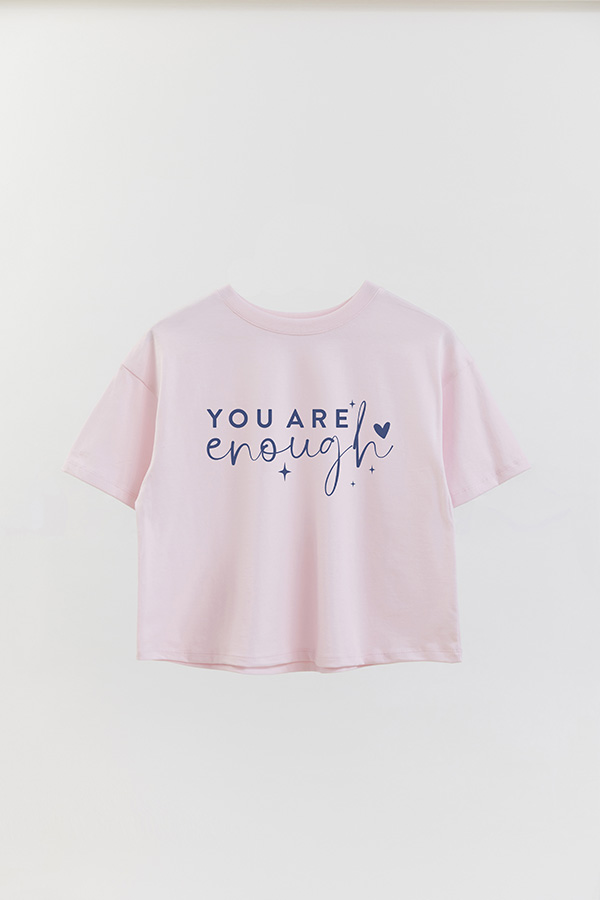 REMERA CROP ESTAMPADA BL YOU ARE ENOUGH