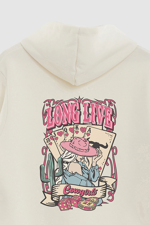 HOODIE ESTAMPADO WESTERN PINK POKER PLAYER
