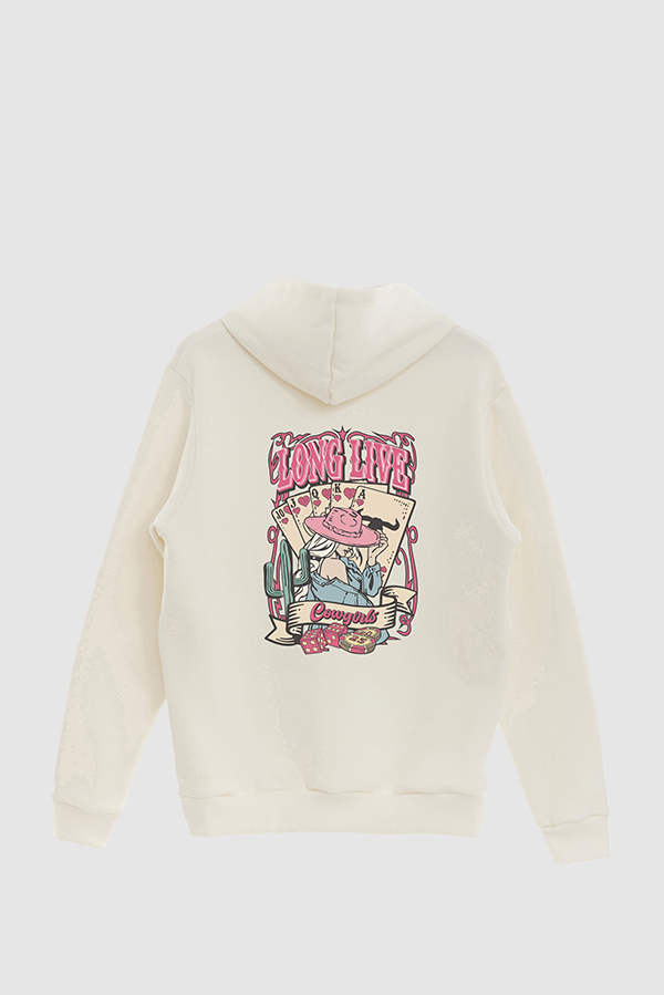 HOODIE ESTAMPADO WESTERN PINK POKER PLAYER