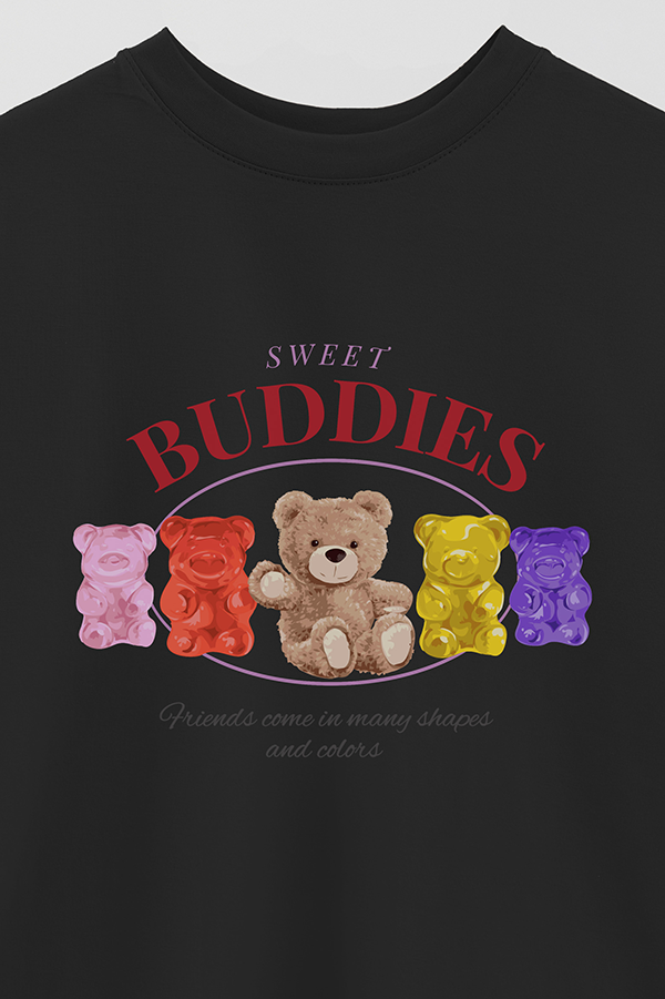 REMERA OVER ESTAMPADA UNISEX TEDDY BUDDIES
