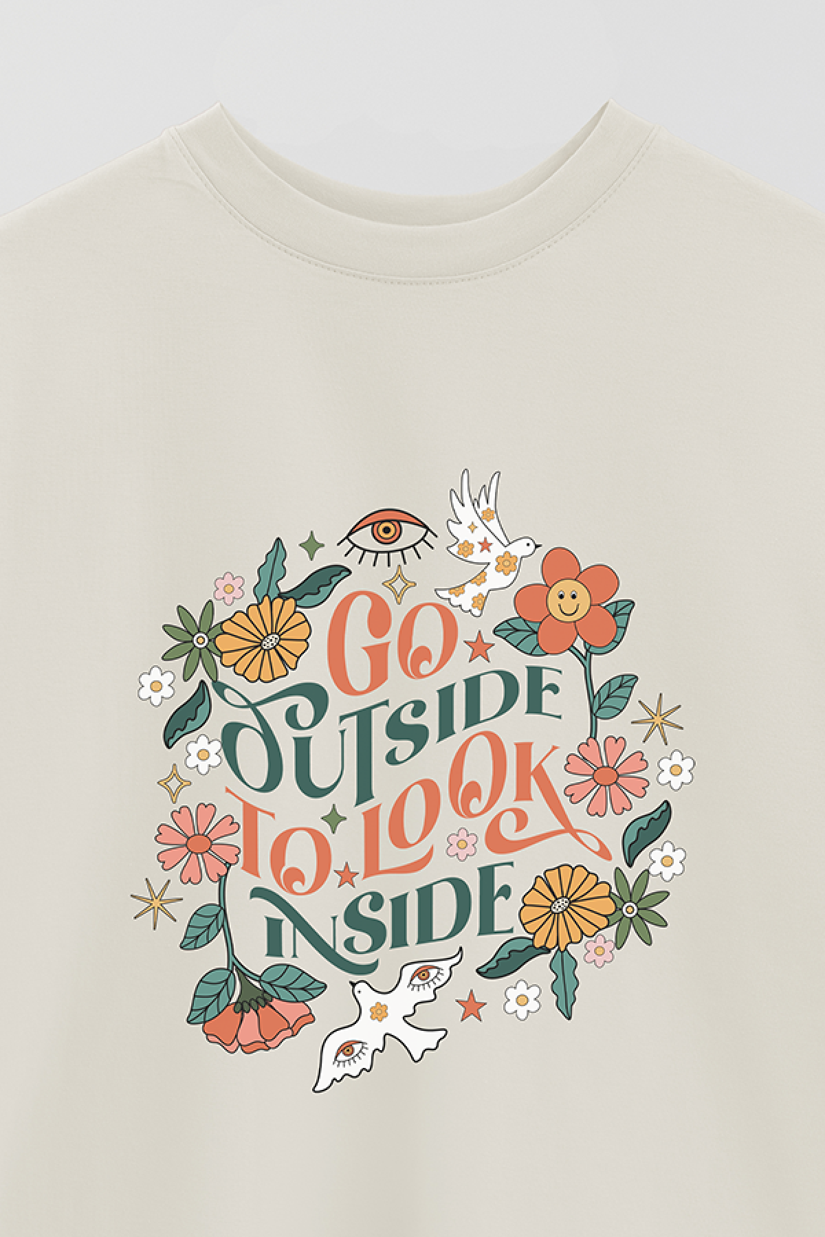 REMERA OVER ESTAMPADA BH2 GO OUTSIDE TO LOOK INSIDE